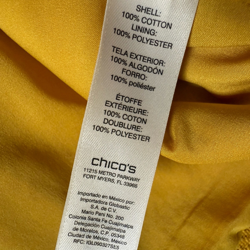 Chicos Textured Swing Jacket Size Medium Mustard … - image 7